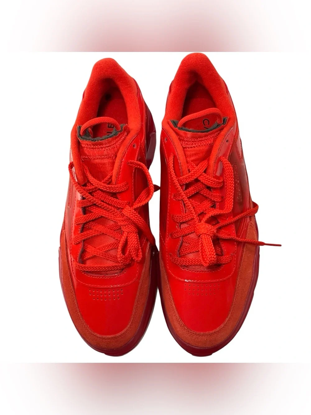 CARDI B REEBOK CLUB C Red Clear Sneakers Womens US 11 New